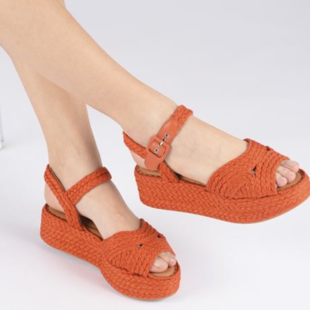 ROBERT CLERGERIE Alda Raffia Platform Sandal - Picture 4 of 4